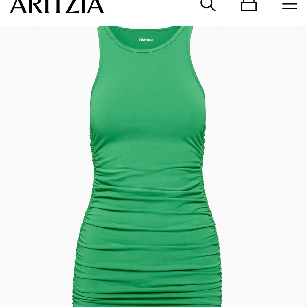Aritzia TNA Chill Malibu Vibrant Green Sleeveless Dress